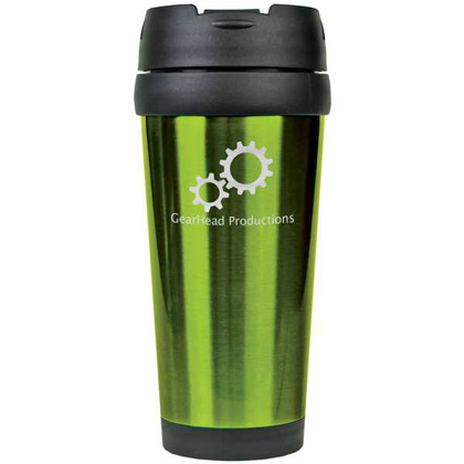 Picture of 16 oz. Green Laserable Stainless Steel Travel Mug without Handle