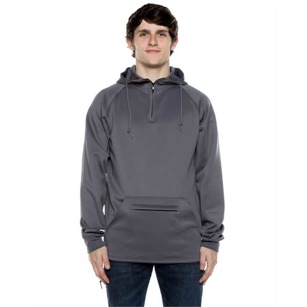 Picture of Unisex 9 oz. Polyester Air Layer Tech Quarter-Zip Hooded Sweatshirt