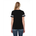 Picture of Ladies' 4.3 oz., CVC Striped Varsity T-Shirt