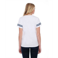 Picture of Ladies' 4.3 oz., CVC Striped Varsity T-Shirt