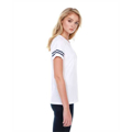Picture of Ladies' 4.3 oz., CVC Striped Varsity T-Shirt