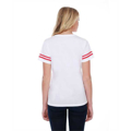 Picture of Ladies' 4.3 oz., CVC Striped Varsity T-Shirt