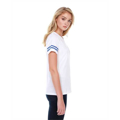 Picture of Ladies' 4.3 oz., CVC Striped Varsity T-Shirt