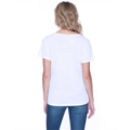 Picture of Ladies' 3.69 oz., 50% Cotton / 50% Modal Open V-Neck T-Shirt