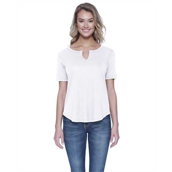 Picture of Ladies' Cotton/Modal Slit V-Neck