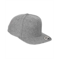 Picture of Adult 6-Panel Melton Wool Structured Flat Visor Classic Snapback Cap