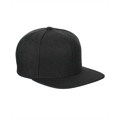Picture of Adult 6-Panel Melton Wool Structured Flat Visor Classic Snapback Cap