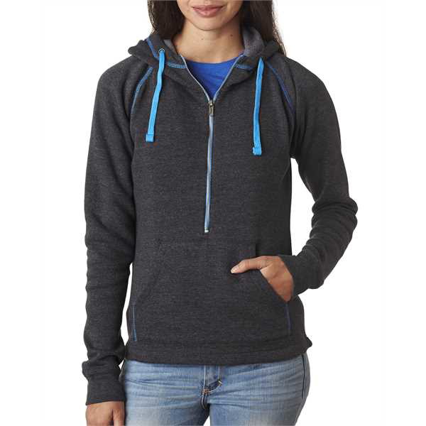 Picture of Ladies' Triblend Half-Zip Fleece Hood