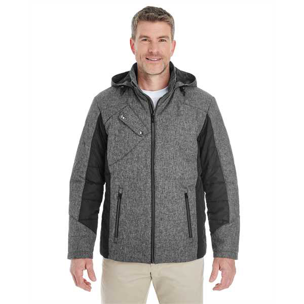Picture of Men's Midtown Insulated Fabric-Block Jacket with Crosshatch Mélange